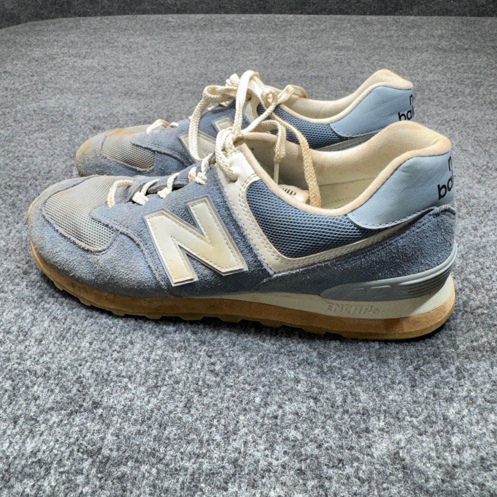 New Balance 574 Mens Size 12 Blue Gray Suede Sneakers U574FDG Gorpcore